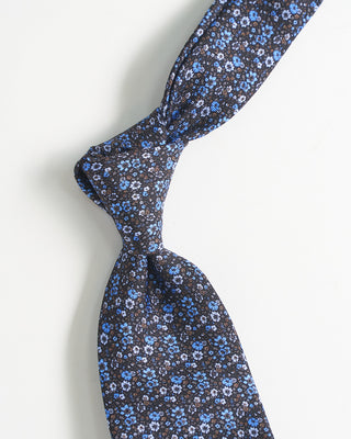Dion Silk Micro Floral Print Tie Black 2264