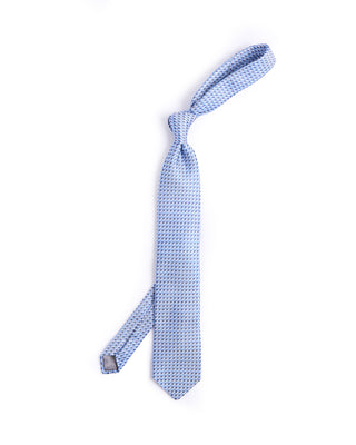 Dion Silk Woven Jacquard Transversal Squares Tie Light Blue 1 4623