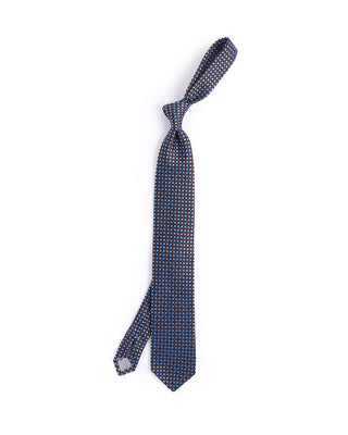 Dion Silk Woven Jacquard Gem Square Neat Tie Brown 1 4613