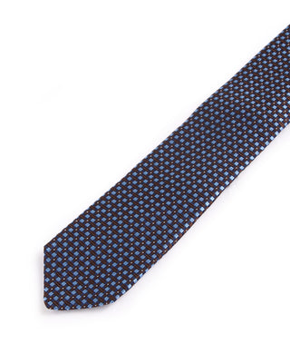 Dion Silk Woven Jacquard Gem Square Neat Tie Brown 1 4683