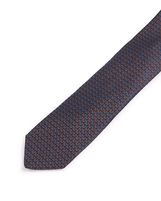 Dion Silk Woven Jacquard Arrows Tie Brown 4688
