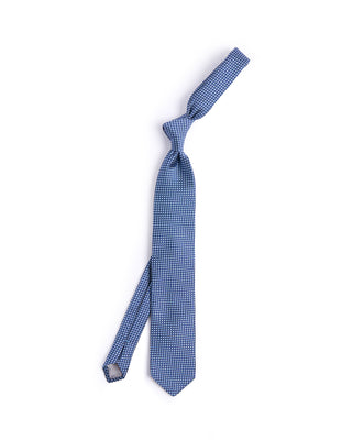 Dion Silk Woven Jacquard Micro Diamond Tie Blue 4614