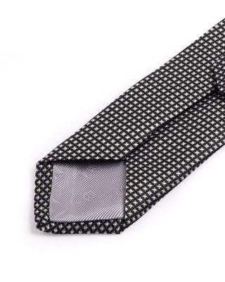 Dion Silk Woven Jacquard Micro Diamond Tie Black 1 4641