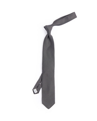 Dion Silk Woven Jacquard Micro Diamond Tie Black 2 4607