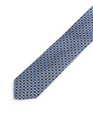 Dion Silk Woven Jacquard Nailhead Neat Tie Blue 1 4659