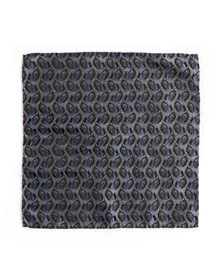 Dion Silk Cascading Leaves Pocket Square Grey 2 4593