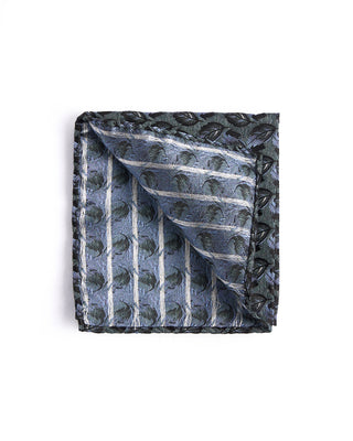 Dion Silk Cascading Leaves Pocket Square Sage 1 4587