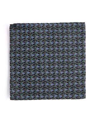 Dion Silk Cascading Leaves Pocket Square Sage 2 4601