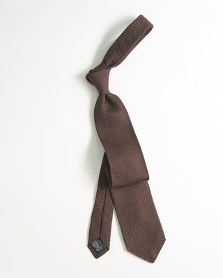 Dion Dark Brown Silk Grenadine Garsa Grossal Tie Chocolate 2275