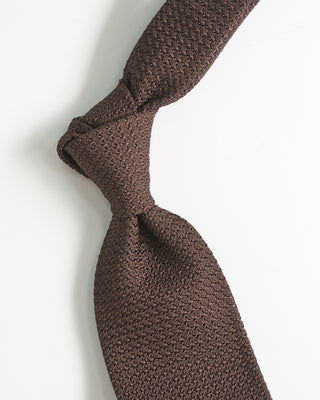 Dion Dark Brown Silk Grenadine Garsa Grossal Tie Chocolate 2276