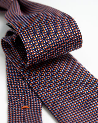 Dion Silk Jacquard Micro Neat Necktie Orange  1