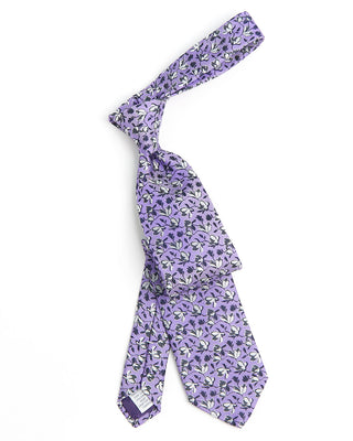 Dion Silk Floral Vines Necktie Purple 