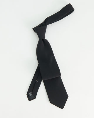 Dion Silk Satin Solid Neck Tie Black 