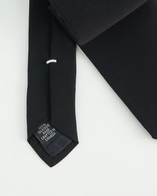 Dion Silk Satin Solid Neck Tie Black  1
