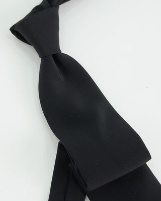 Dion Silk Satin Solid Neck Tie Black  2