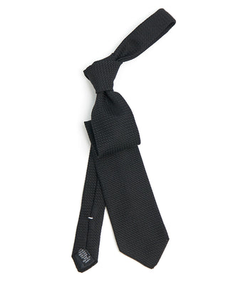 Dion Silk Grenadine Necktie Black 