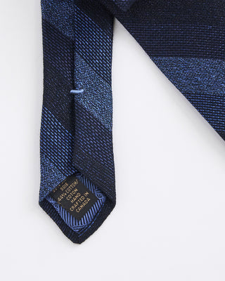 Dion Melange Bar Stripe Necktie Navy 