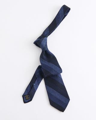 Dion Melange Bar Stripe Necktie Navy  2