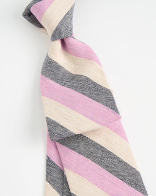 Dion Woven Jacquared Snakeskin Strip Silk Tie Pink  1