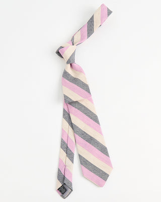 Dion Woven Jacquared Snakeskin Strip Silk Tie Pink  2