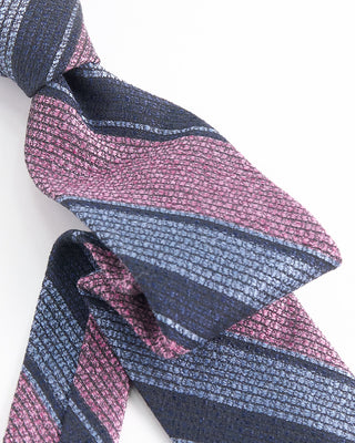 Dion Woven Jacquared Melange Bar Stripe Tie Pink  1