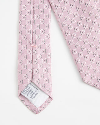 Dion Woven Jacquared Octo Diamond Silk Tie Pink 