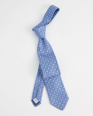 Dion Woven Jacquared Ornate Cubes Silk Tie Blue  2