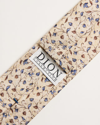 Dion Silk Leafy Vine Tie Buff 4 732