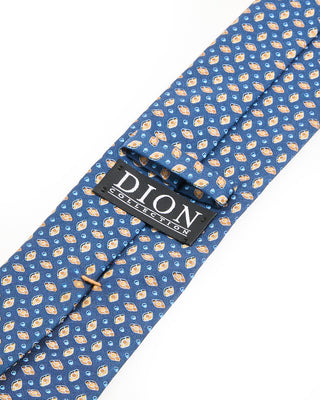 Dion Navy Saffron Neat Silk Tie Navy Saffron Neat 2 10261