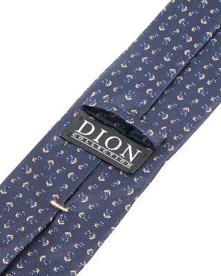 Dion Midnight Micro Motif Silk Tie Midnight Micro Motif 1 10249