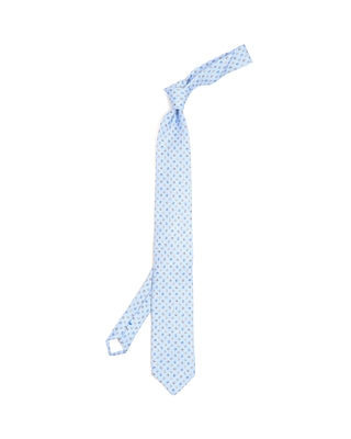 Dion Light Blue Ring Dot Silk Tie Light Blue Ring Dot 10188