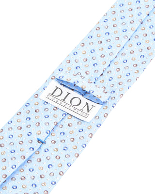 Dion Light Blue Ring Dot Silk Tie Light Blue Ring Dot 1 10296