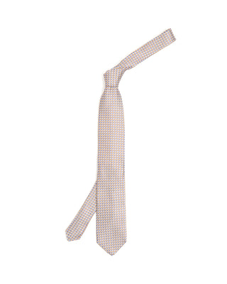 Dion Woven Jacquard Tranversal Squares Silk Tie Camel 1 10171
