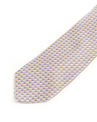 Dion Woven Jacquard Tranversal Squares Silk Tie Camel 2 10313