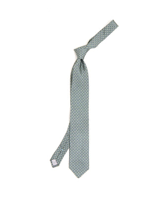 Dion Olive Navy Lattice Silk Tie Olive Navy Lattice 10173