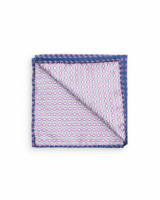 Dion Navy Pink Medallion Silk Pocket Square Navy Pink Medallion 1 10117