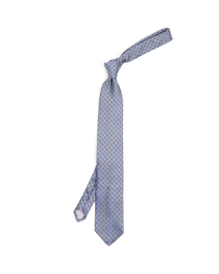 Dion Navy Blue Medallion Silk Tie Navy Blue Medallion 10166