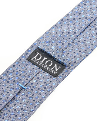 Dion Navy Blue Medallion Silk Tie Navy Blue Medallion 1 10292