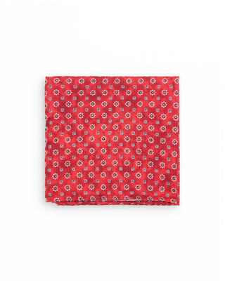 Dion Brick Micro Floral Silk Pocket Square Brick Micro Floral 10122