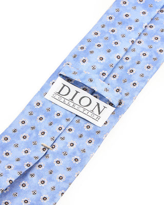 Dion Sky Floral Neat Silk Tie Sky Floral Neat 2 10266