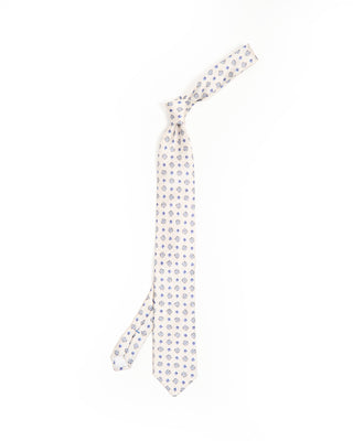 Dion Sand Blue Medallion Silk Tie Sand Blue Medallion 10179