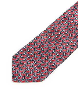 Dion Red Navy Paisley Silk Tie Red Navy Paisley 2 10264