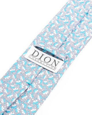 Dion Cascading Daisy Silk Tie Teal 2 10252