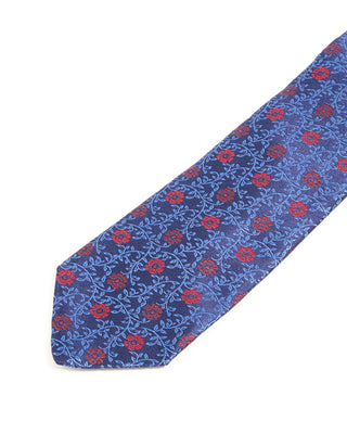 Dion Scrolling Vine, Margarita Floral Jacquard Silk Tie Navy 10310