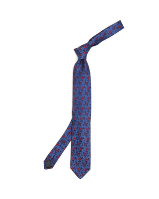 Dion Scrolling Vine, Margarita Floral Jacquard Silk Tie Navy 1 10184