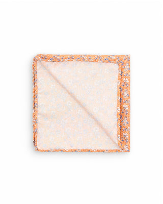 Dion Orange Garden Floral Silk Pocket Square Orange Garden Floral 1 10107