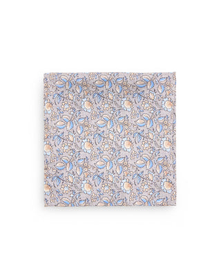 Dion Smoke Blue Floral Silk Pocket Square Smoke Blue Floral 10128