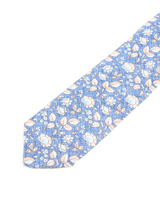 Dion Navy Blue Floral Silk Tie Navy Blue Floral 10302