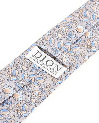 Dion Smoke Blue Floral Silk Tie Smoke Blue Floral 1 10322