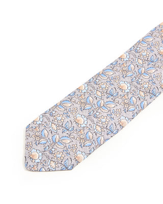 Dion Smoke Blue Floral Silk Tie Smoke Blue Floral 2 10323